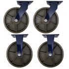 4pcs set 12 inch super heavy duty caster wheel industrial castor all metal heat resistant 2 swivel + 2 fixed for flat ground and high temperature use 3000kg ea capacity 370mm high