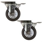 2pcs 4inch small stainless steel caster hard nylon wheel light duty swivel with brake /lock industrial castor 130kg ea height 130mm for trolley furniture equipment