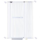 extra tall 150cm baby pet security gate metal safety guard tension pressure mounted for children dog kitten adjustable width range 95-105cm largest gap between bars 42mm model b2 white