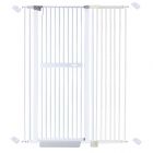 extra tall 150cm baby pet security gate metal safety guard tension pressure mounted for children dog kitten adjustable width range 105-115cm largest gap between bars 42mm model b3 white