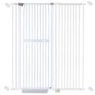 extra tall 150cm baby pet security gate metal safety guard tension pressure mounted for children dog kitten adjustable width range 115-125cm largest gap between bars 42mm model b4 white