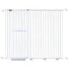 extra tall 150cm baby pet security gate metal safety guard tension pressure mounted for children dog kitten adjustable width range 165-175cm largest gap between bars 42mm model b441 white