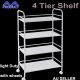 Light Duty Metal 4 Tier Layer Stand Alond Shelf Storage Rack with Wheel for Kitchen Garage Commercial